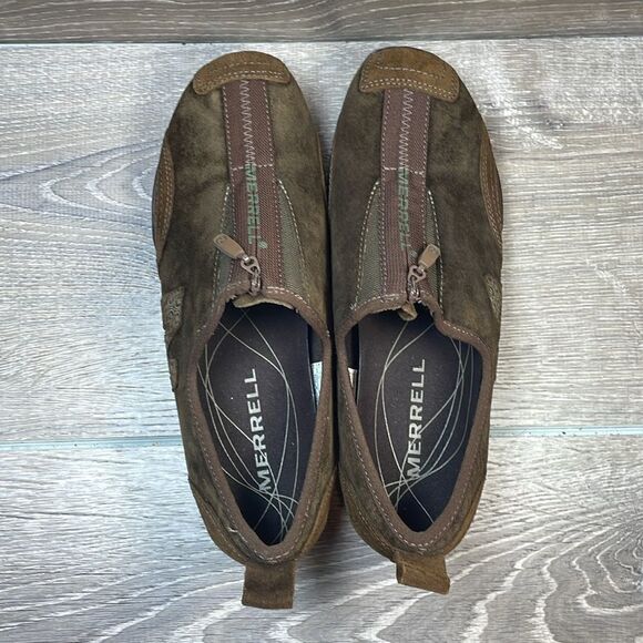 Merrell Barrado Slip On Front Zip Women’s Sz 8 Brown Leather Comfort Shoes - Picture 5 of 10